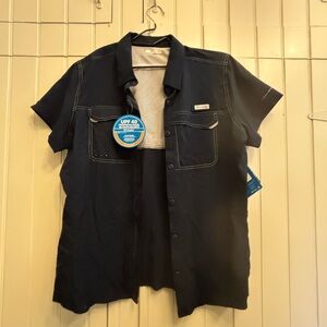Columbia Navy Short Sleeve Button-Down Shirt